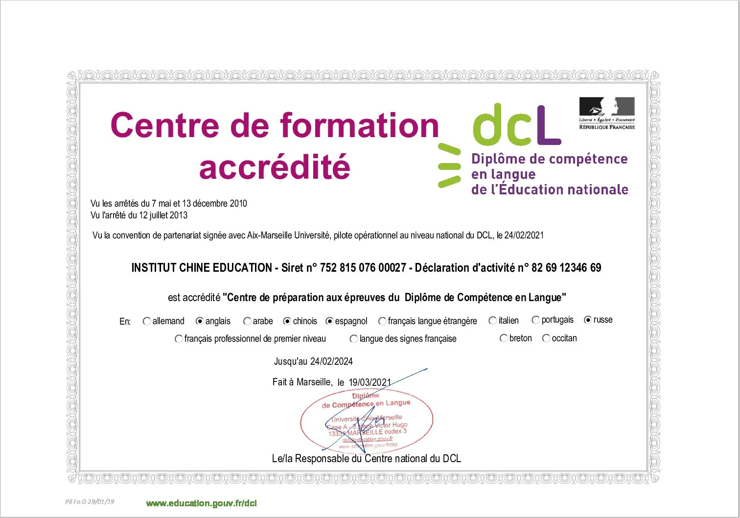 Attestation-accreditation-CNDCL-D-290119-INSTITUT-CHINE-EDUCATION-24.02.2024